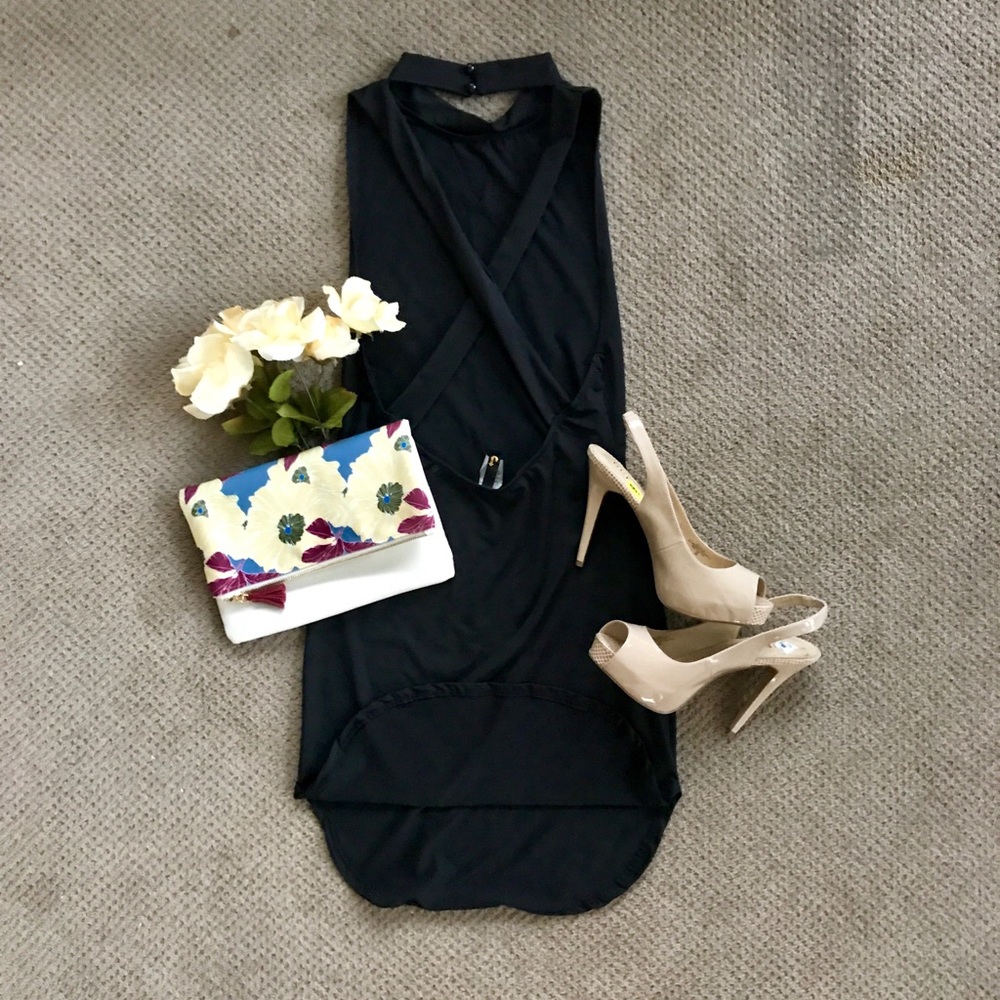 💥LAST PRICE💥 Lulu’s Criss Cross Black Dress ❤️🖤